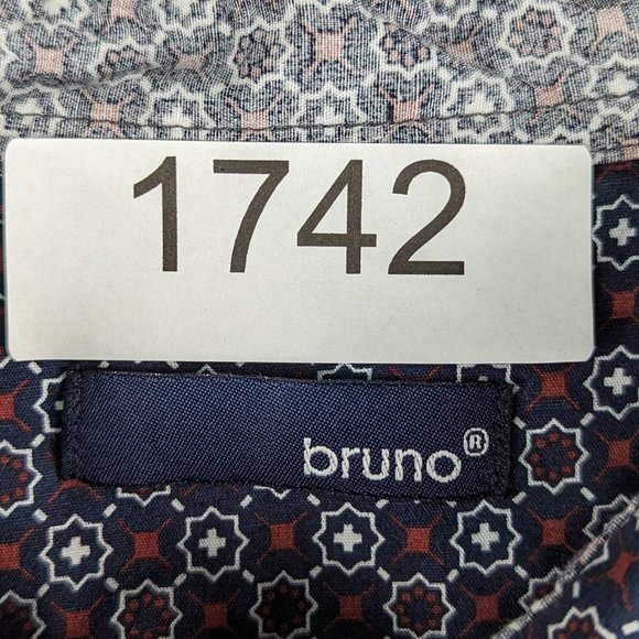 Bruno* Men's Short Sleeve Button Down Straight Hem BOHO Print Shirt~ Size‎ XL - Picture 3 of 11